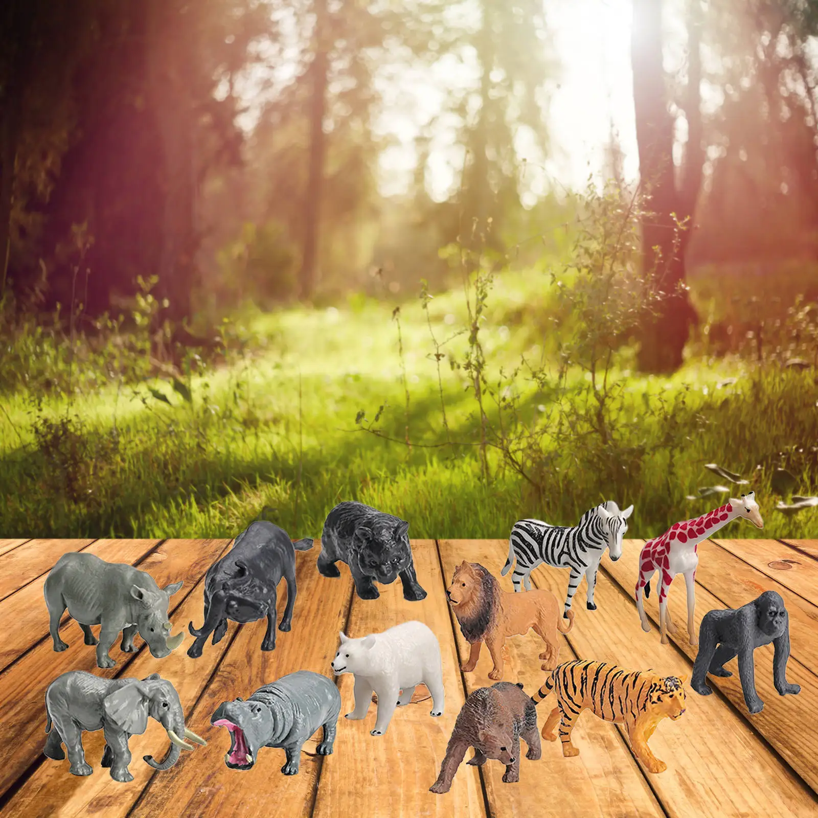 

Plastic Small Animal Toys Wild Educational Lifelike Animal Playset for Kids for Collection Table Decor Gifts Kids Children