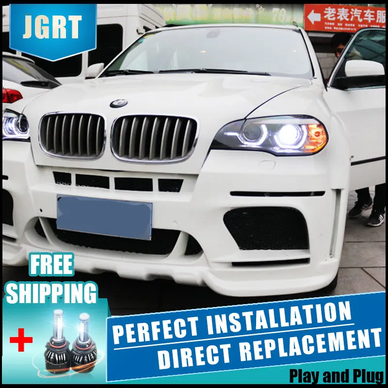 2 шт. светодиодный головной светильник s Для BMW X5 2007 2013 Автомобильный с двойной