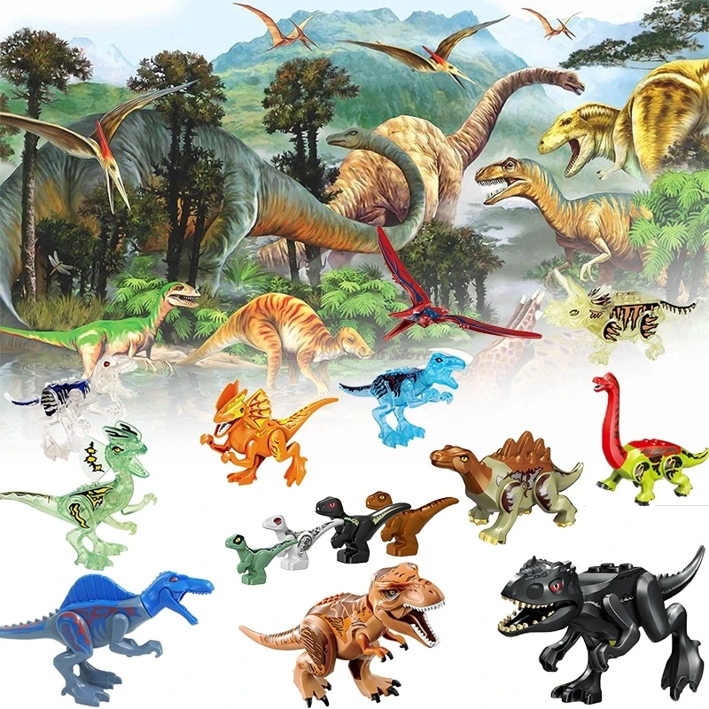 Строительные блоки динозавр Блокировка Раптор тираннозавр рекс Трицератопс мир