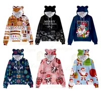 christmas 3d print beautiful hoodie female sweatshirts childrens cat ears hooded boys girls spring autumn kawaii hoody