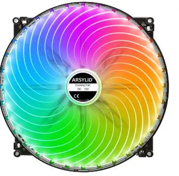 Colorful LED Light Супертонкий вентилятор толщиной 20 мм, красный, синий, зеленый цвет, 200 мм, 20 см, бесшумный вентилятор для компьютера, чехол 20020, тонкий вентилятор 2 см, 40 светодиодный вентилятор охлаждения - Цвет лезвия: Colorful LED Light