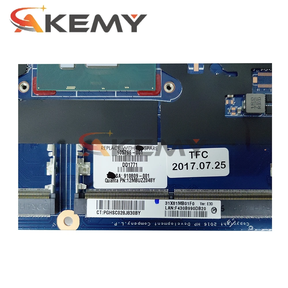Preise DA0X81MB6E0 905797-601 905797-001 Für HP ProBook 430 440 G4 Laptop Motherboard CPU I7 7500U DDR4 100% Test Arbeit