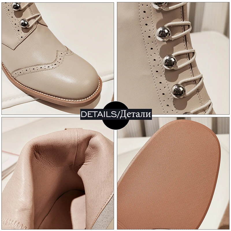 Женские ботильоны из коровьей кожи на высоком каблуке с квадратным носком и