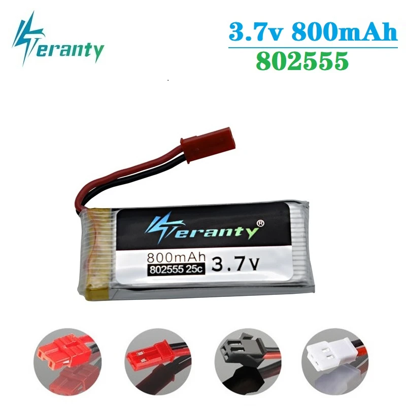 3 7 V 800mAh 802555 lipo батарея для Syma X54HC X54HW X56W TK110HW JXD509 W 509G V686 H12C RC Дрон Квадрокоптер