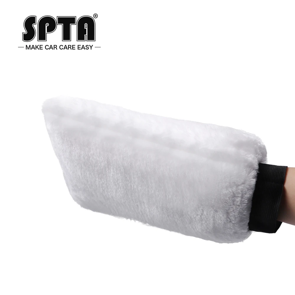 

SPTA White Soft Car Washing Glove Cleaning Cloth Mitt for Automobile Strong Absorbent Towel Auto Cleaning Tools