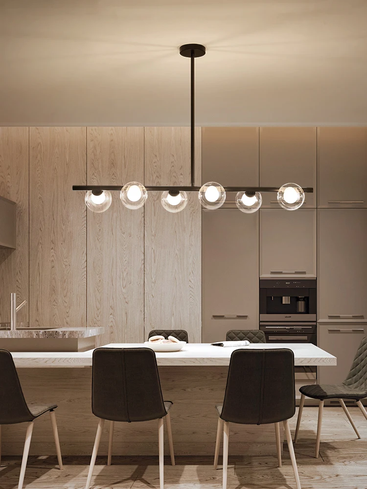 Lámpara LED de bola de cristal para decoración de comedor, luces colgantes modernas de estilo nórdico para bar y restaurante, luminarias en suspensión