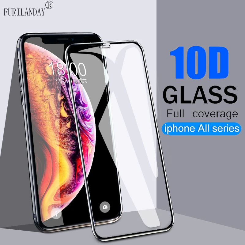 Защитное стекло 10D для iPhone X XS 6 6S 7 8 plus защиты экрана 11 Pro MAX XR защита | Мобильные