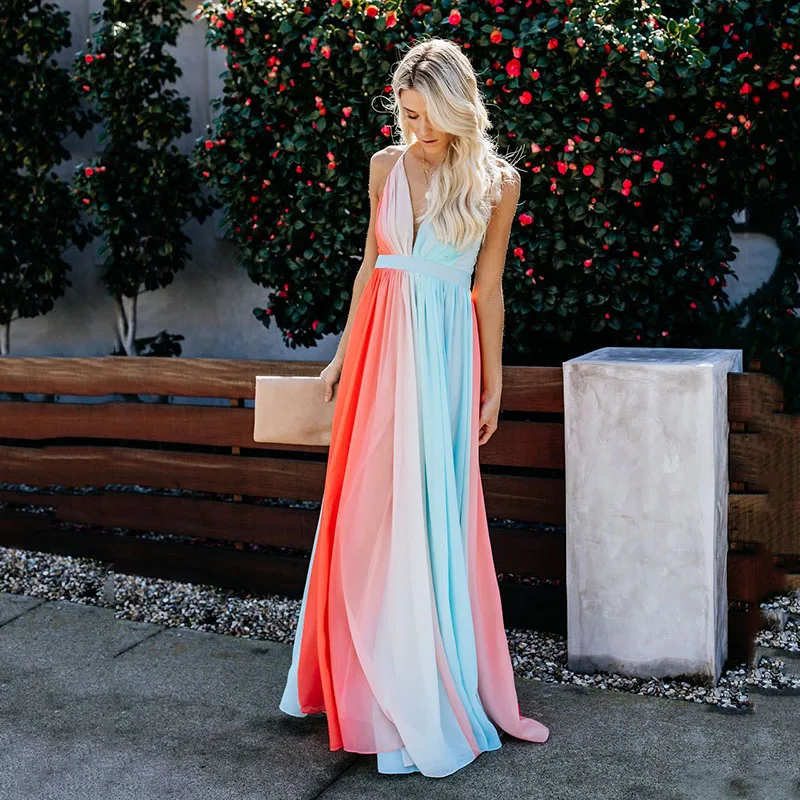 Новое праздничное платье на бретельках с принтом | Женская одежда