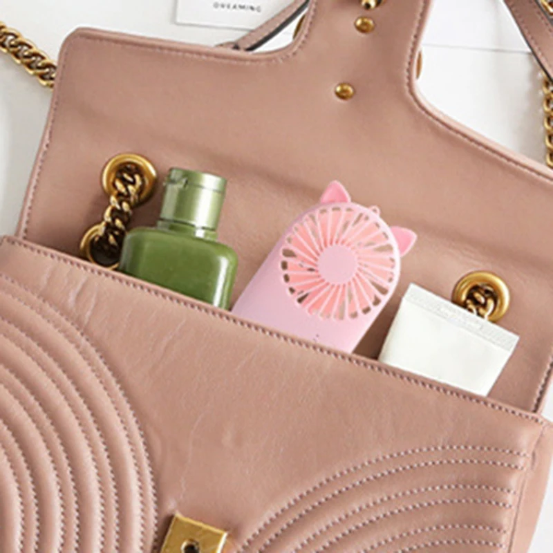 

Cartoon Ultra Thin Mini Handheld Fan Cute Pet Pocket Quiet Office Desktop USB Small Fan,Pink