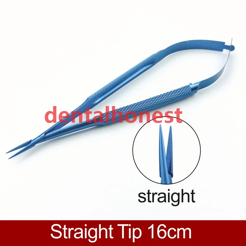 Straight Tip 16cm 1 шт., титановые хирургические зубные держатели для игл, прямой инструмент, 12 см/14 см/16 см/18 см - Цвет: Straight Tip 16cm
