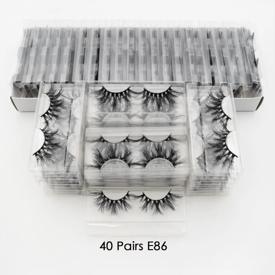40 pairs E86 40 пар/лот visofree 25 мм мягкие ресницы 3d норковые ресницы безжалостные ручной работы маганские ресницы пушистые норковые ресницы E70 - Цвет: 40 pairs E86