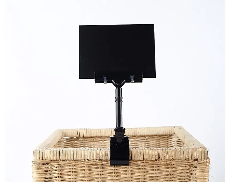 Стираемая ПВХ черная карта супермаркета Цена Этикетка дисплей доска знак зажим