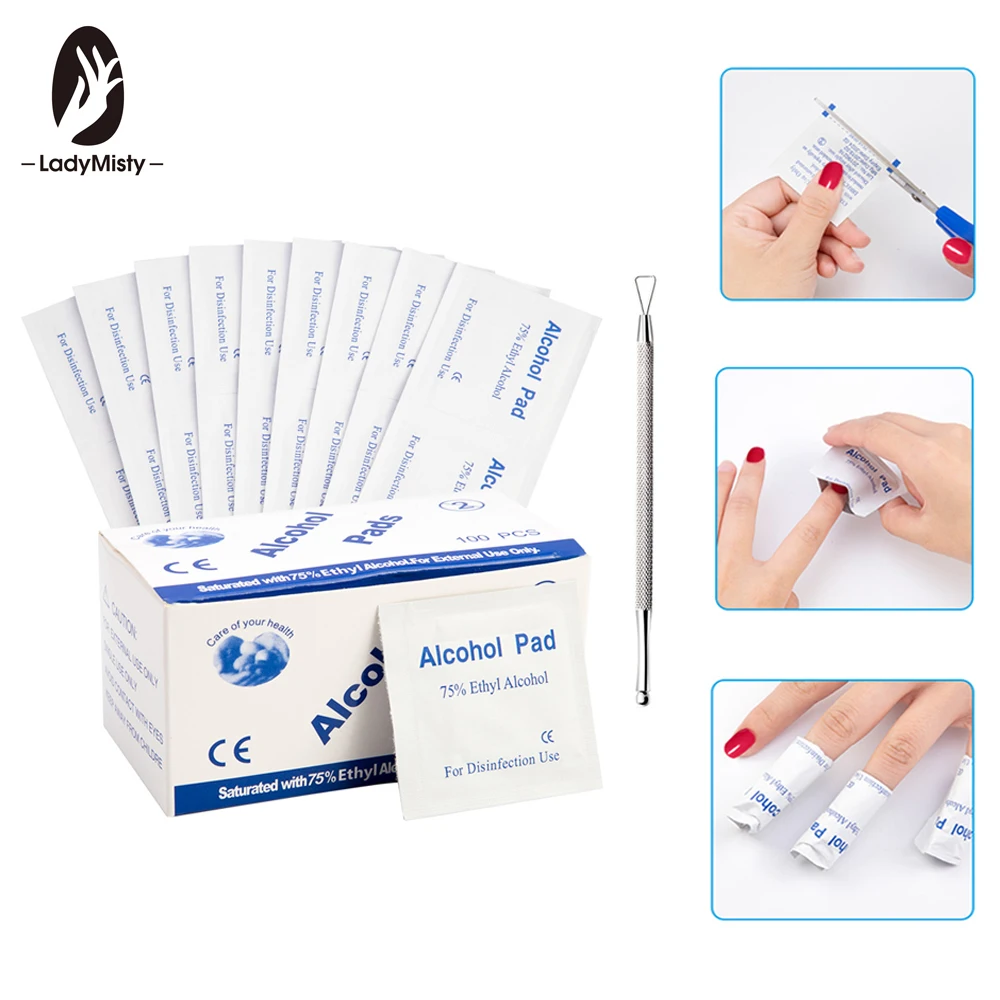 100 шт. салфетки для снятия гель-лака ногтей |