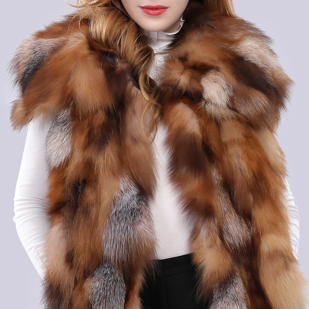 Новые поступления женская футболка с принтом Подлинная Red Fox меховой жилет Зимняя