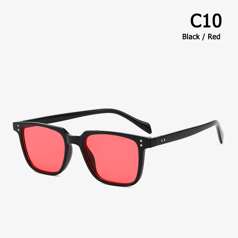 C10 Black Red JackJad, модные крутые солнцезащитные очки NDG, квадратные, винтажные, с заклепками, в два точки, фирменный дизайн, солнцезащитные очки Oculos De Sol 3246 - Цвет линз: C10 Black Red