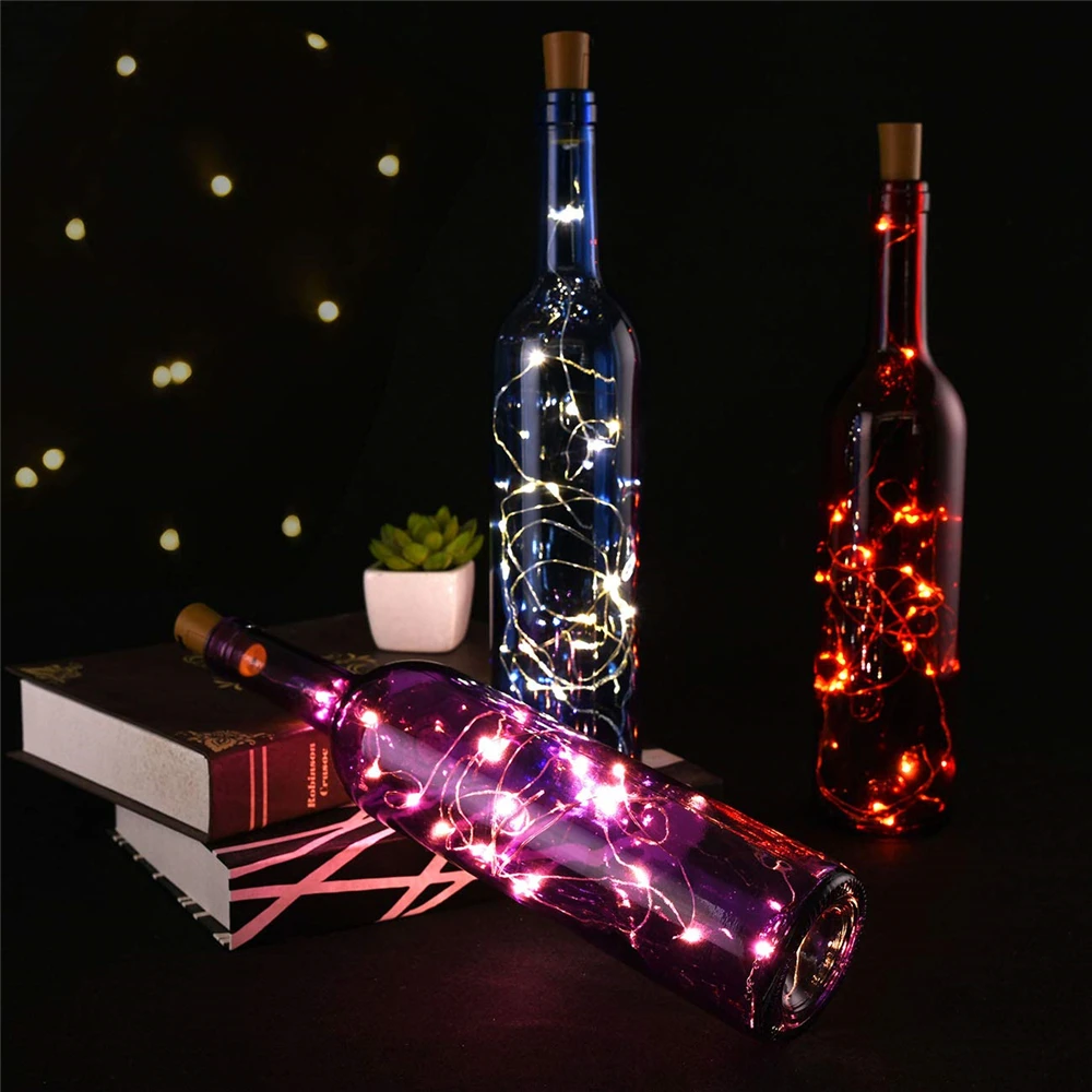 

5/10 Pack 2M Cork Lights for Wine Bottle Wine Cork Copper Wire String Lights for Glass LED Fairy Lights for Party Wedding Decor