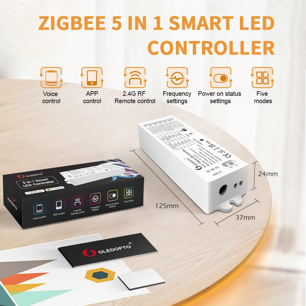 

Светодиодный смарт-контроллер opto Zigbee 5 в 1, регулятор яркости RGBCCT/RGBW/WWCW/диммер, подходит для ТВ, фона, спальни, коридора, кухни, гостиной