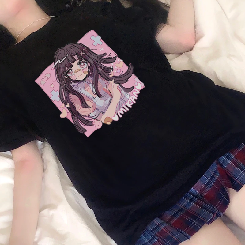 Mikan Tsumiki Cartoon Anime Kawaii Sweet Girls Japan Streetwear Harajuku Casual Tops Ulzzang Vintage E-Girl Summer Women T-shirt | Женская
