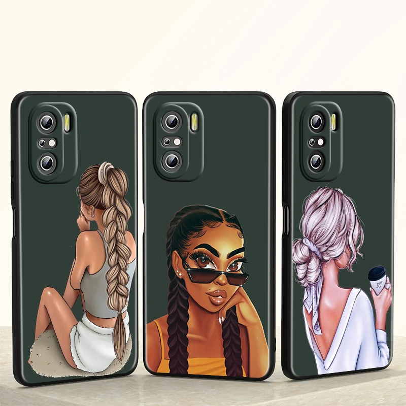 

Fashion Woman Girls Coffee For Redmi K40 30S 30T 30i 20 S2 GO Pro Ultra Gaming Redmi 10T Silicone Soft Black Phone Case