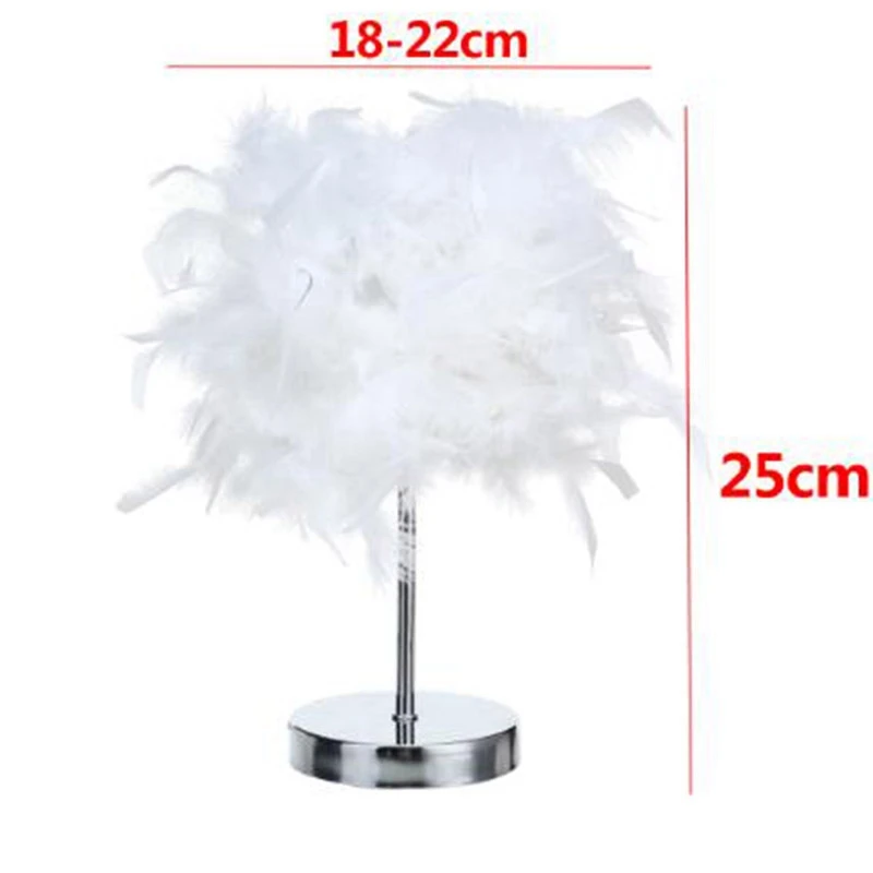 Металлическая настольная лампа с перьями прикроватный столик винтажный Ночной