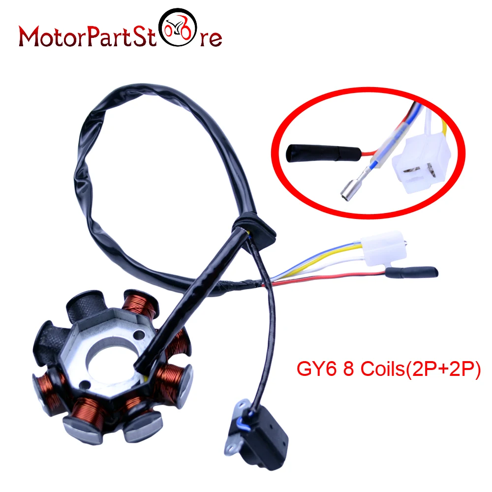 Магнитный статор катушки зажигания для GY6 49cc 50cc 110cc 125cc 150cc 139QMB 147QMD 152QMI 157QMJ Скутер