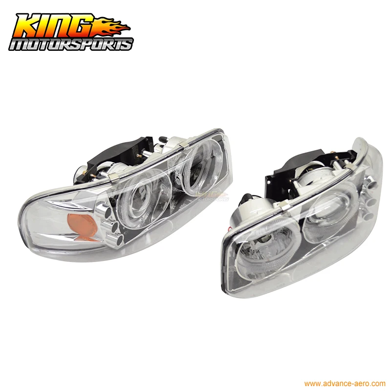 

Fit For Denali Yukon Sierra Chrome Housing 2 Halo Projector Front Headlights Head Lamp USA Domestic Free Shipping