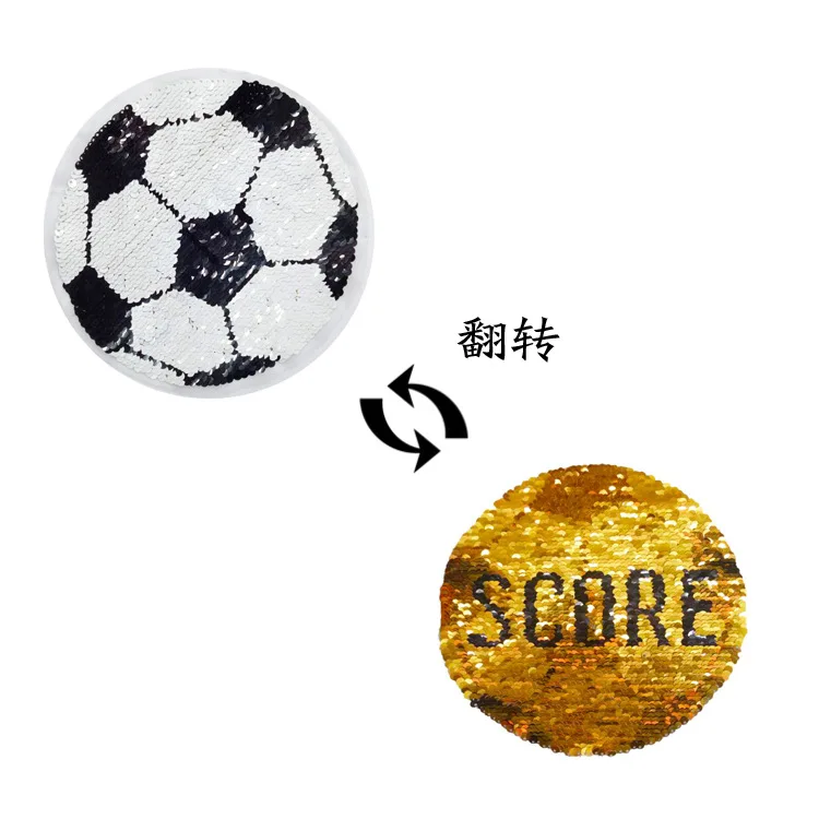 Большие футбольные нашивки с вышивкой и блестками GUGUTREE Детские значки