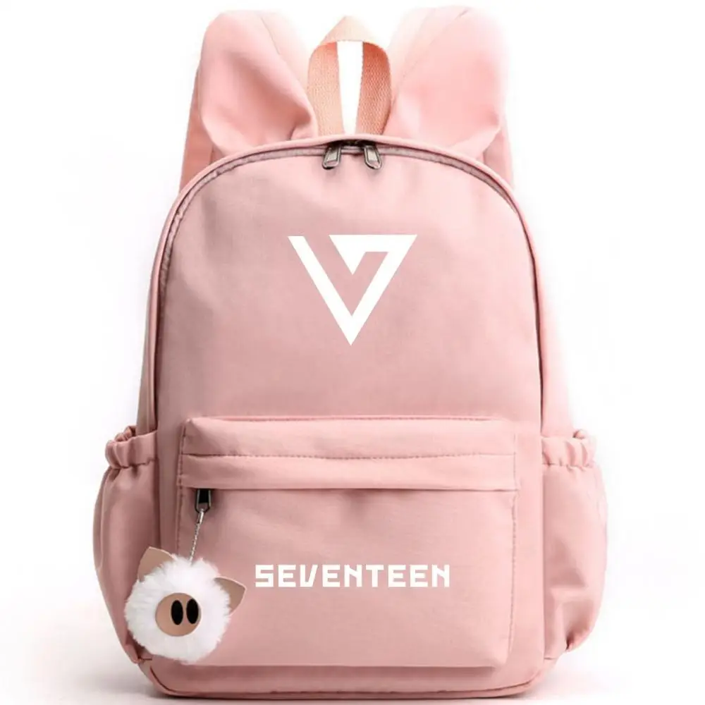 Корейский рюкзак Monsta X Seventeen школьные сумки черный розовый синий дорожные с
