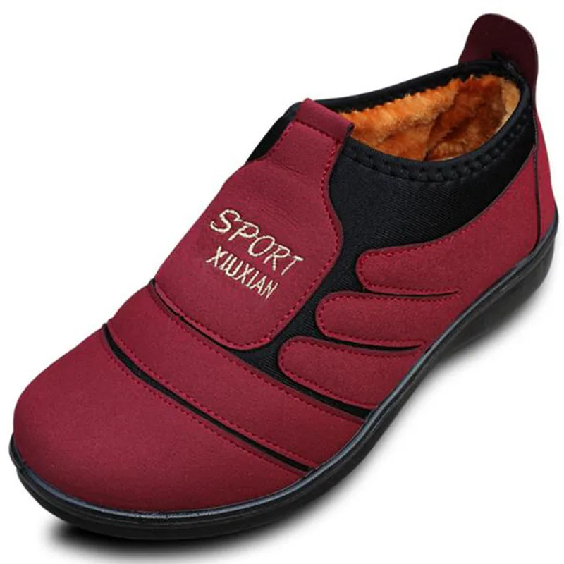 

2020 Winter Non Slip Thick Bottom Middle And Old Age Cotton Shoes Warm Old Lady Cotton Shoes Women's Thickened Plush Cloth Shoes