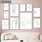 Абстрактный плакат, Минималистичная линия, Картина на холсте для пар, любовь, поцелуй, настенные художественные принты, современные настенные картины, украшение для спальни