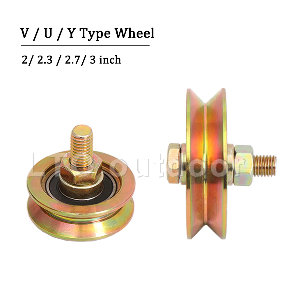 

2PCS Steel Y\U\V groove Casters Without Bracket Sliding Gate Roller for Track Industrial Machines Wire Rope Rail