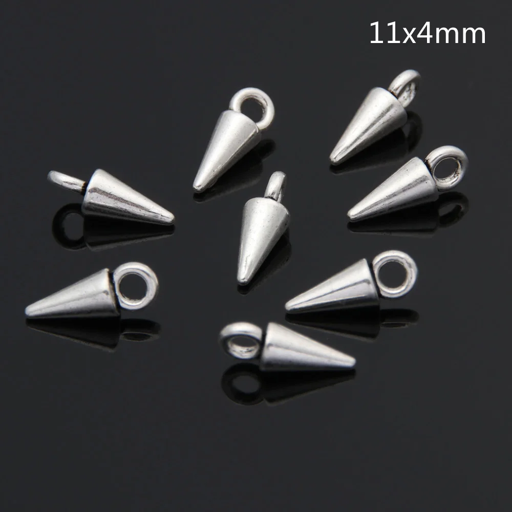 20 шт. мужские серебряные подвески в виде конуса|Шармы| |