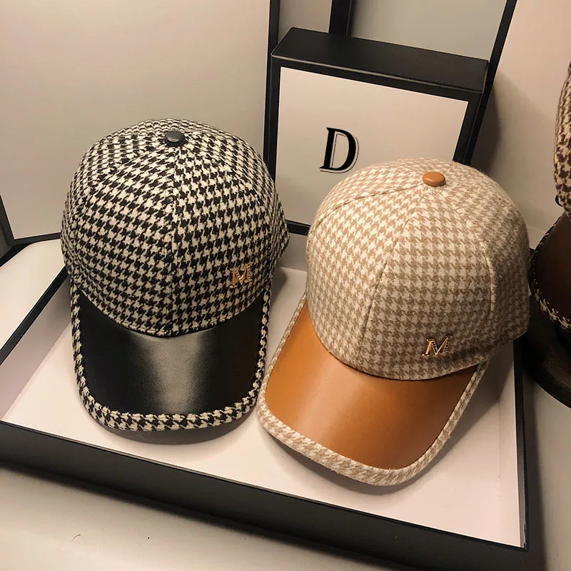 HT084 Wholesale Spring Cotton Cap Baseball Cap Snapback Hat Summer Cap Hip Hop Fitted Cap Hats For Men Women Plaid hat