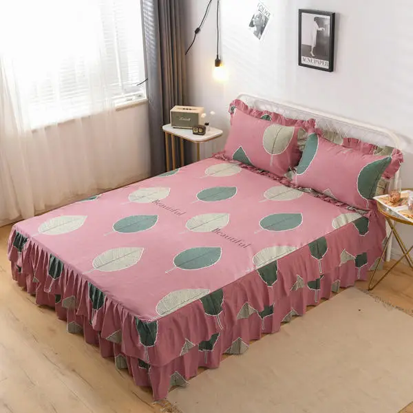 1 шт. Комплект постельного белья из 100% хлопка простыня юбка для кровати King Queen