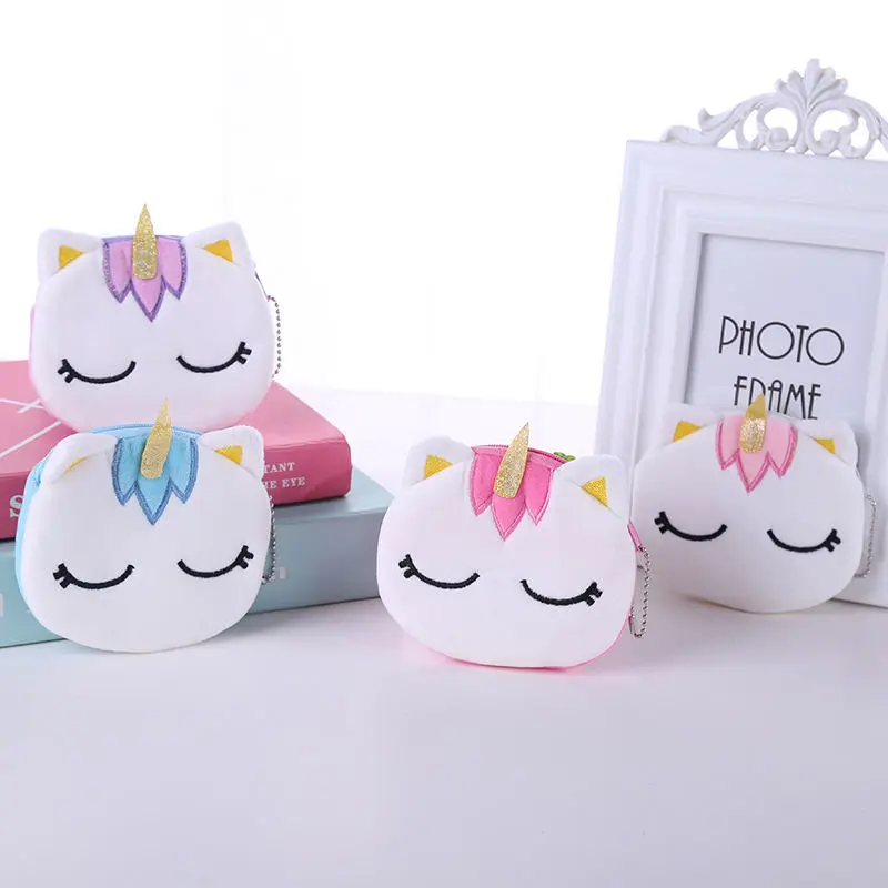 

Korean Cartoon Coin Purse Cute Student Portable Mini Plush Card Case Export Red Compact and Convenient Bag