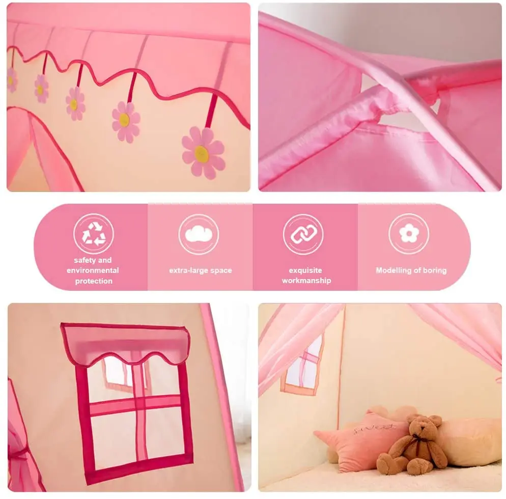 Детская игровая палатка замок большая вигвам для детей портативная