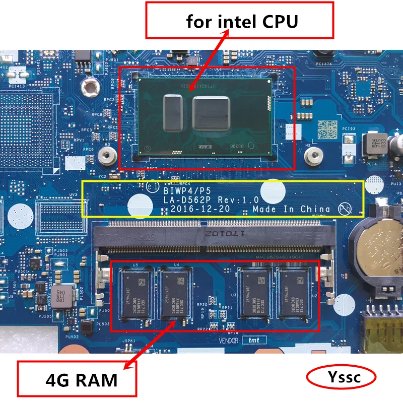 100% Протестировано Новинка! BIWP4/P5 LA D562P материнская плата для ноутбука Lenovo 110 15isk с