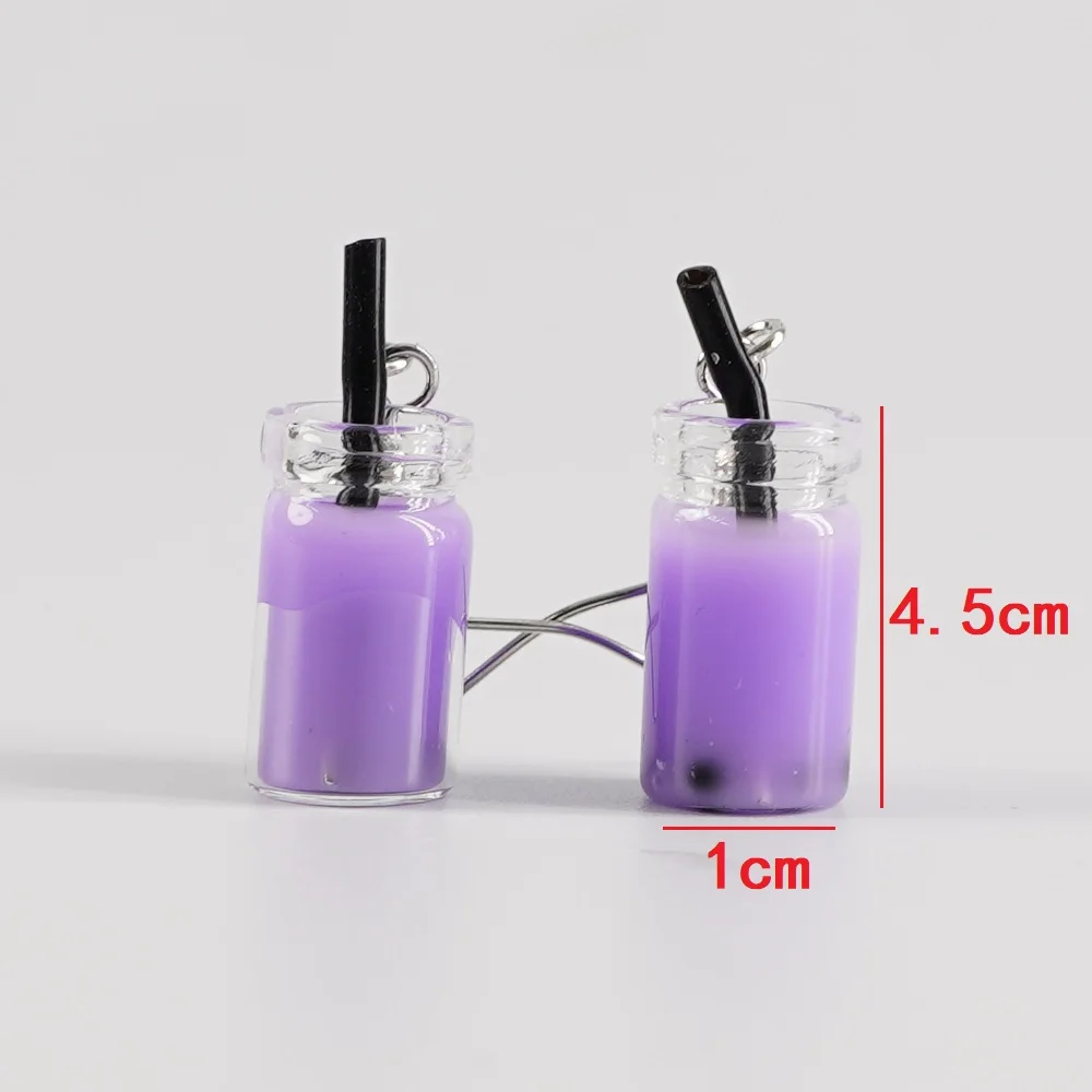 

LeeSell Shiny Side New Women's Fashion Brand Jewelry Fruit Juice Cup Drop Earrings Pearl Tea Cute Summer Style Dangle Earrings