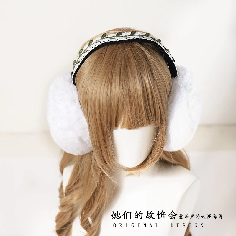 Lolita Autumn and Winter Beret Hat Sweet Lovely Strawberry Green Leaf Seriesc Head Accessories Gloves Ear-Cap H | Тематическая