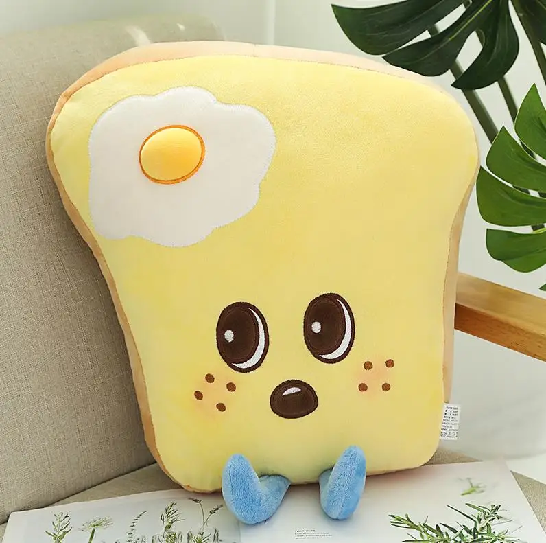 30CM bread Милые продукты поп Кукуруза гамбургер плюшевые игрушки Моделирование Kawaii экспрессии пиццы мягкая подушка куклы дети Nap Подушка игрушка - Цвет: 30CM bread
