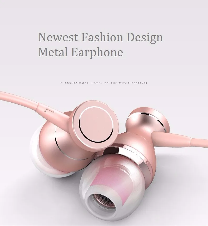 Магнитные наушники вкладыши металлическая Проводная гарнитура Hi Fi для Samsung Huawei