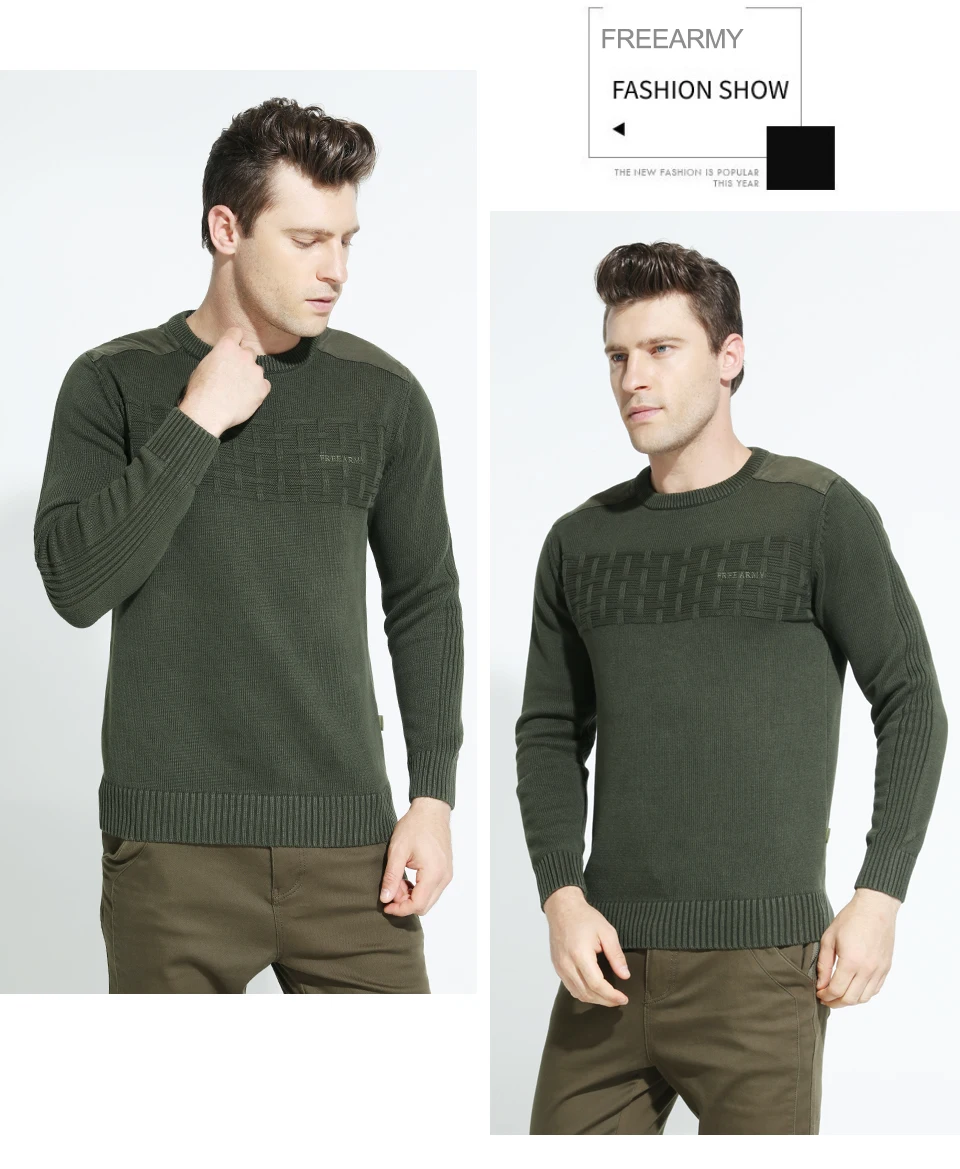 FreeArmy New Casual Men's Sweater O-Neck Slim Fit Knittwear Mens Sweaters Pullovers Homme Winter Thick Clothing M-3XL B003