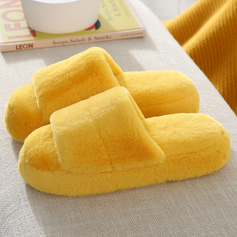 

Female Slippers Lovely Furry Slippers 2020 New Women Autumn Winter Indoor Floor Shoes Thick Bottom Soft Home Slippers for Girls
