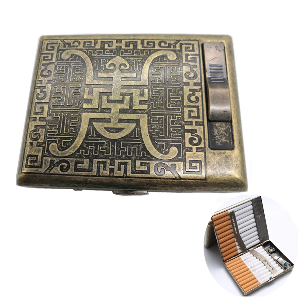 Ретро чехол для сигарет старомодный портативный мужской Ультратонкий