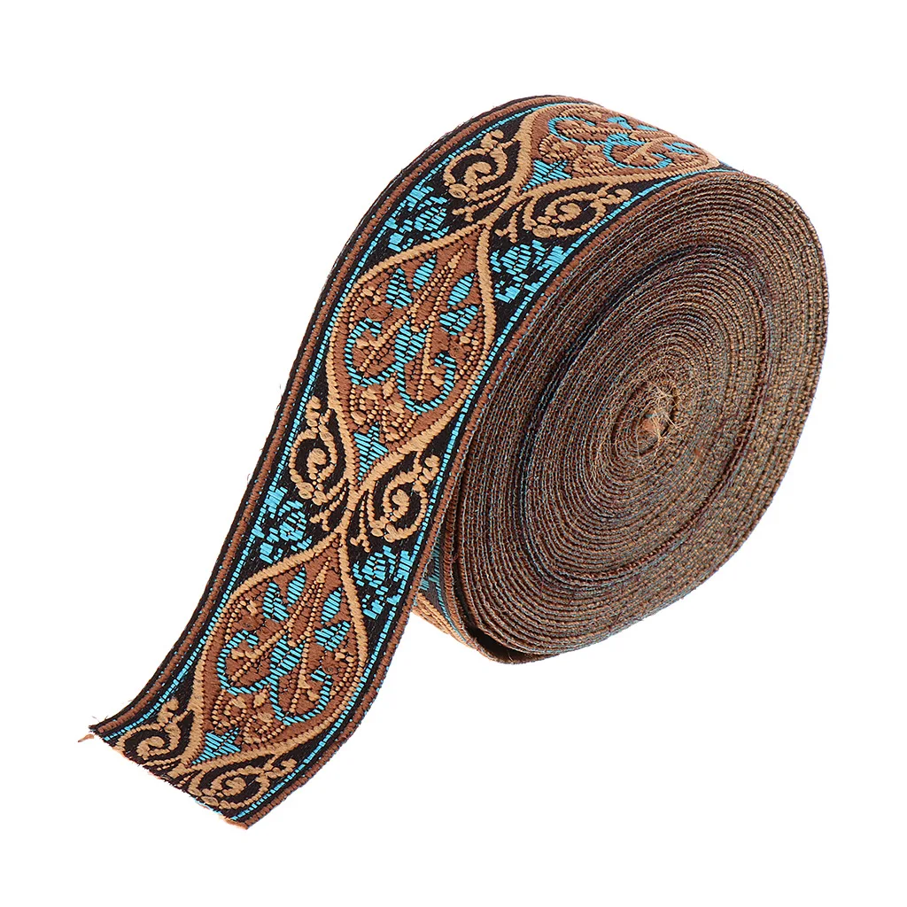 

5 Meters Jacquard Trim Sew Ribbon Fabric Ribbons Medieval Fabric Ribbon Renaissance Trim for Sewing Crafts Accessories