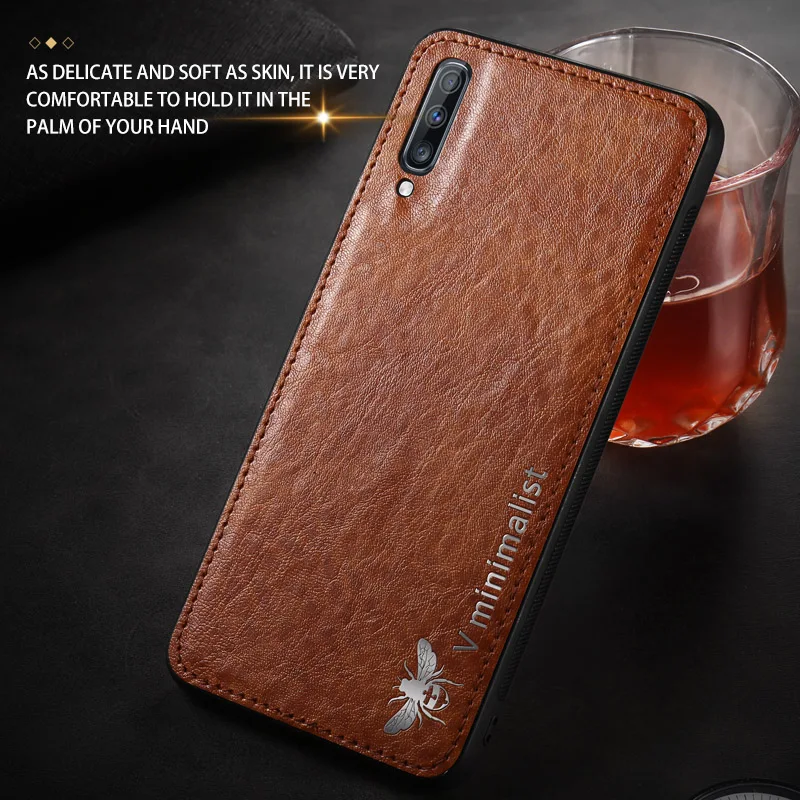 FAYDAI кожаный чехол для samsung Galaxy A50 A70 Оригинальный Мягкий ТПУ силиконовый на
