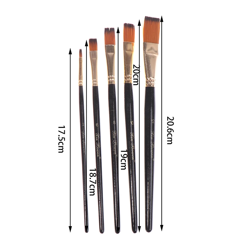 

5pcs/set Artist Painting Brush Oil Paint Nylon Hair Art Set Oil Painting Pen