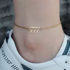 Пляжные аксессуары браслет Cheville Femme Angel Number ножные браслеты для женщин ювелирные изделия из нержавеющей стали Золотая цепочка Cavigliera Donna