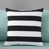 taoson home decorative cotton canvas square throw pillow cover cushion case stripe toss pillowcase with hidden zipper