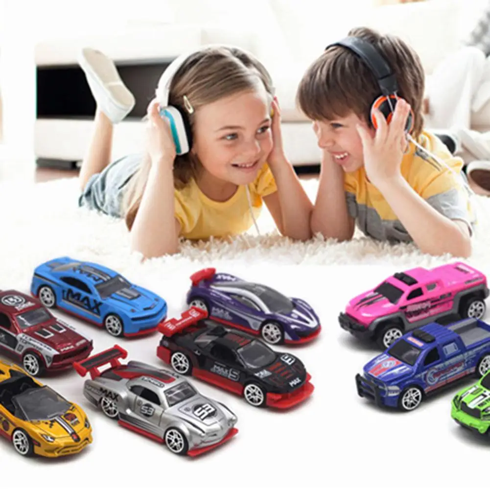 

7cm-8cm Metal Iron sheet aluminum car track simulation sports car model boy child toy car mini Racing car Multicolor